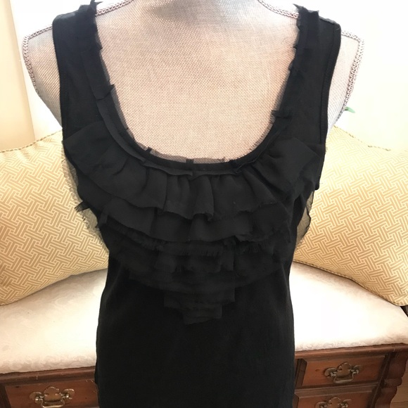 Black Ruffled Top - Picture 2 of 4